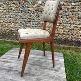 Vintage chair 50 taupe silk