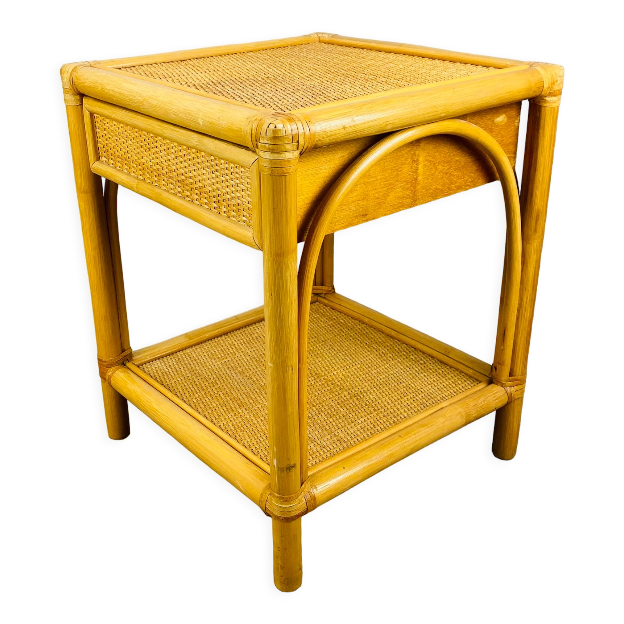 Vintage rattan bedside from the 60s