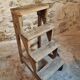 Antique chestnut wood workshop stepladder – France, early 1900s