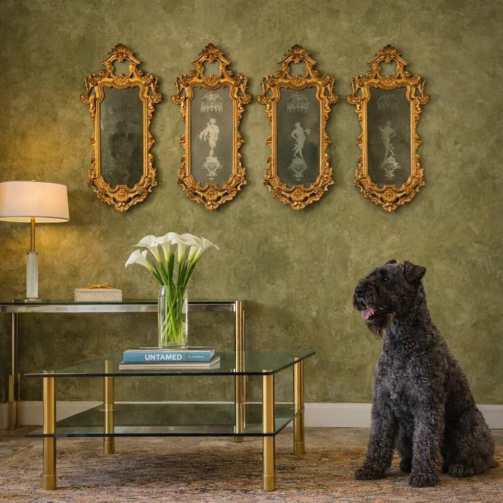 Antique baroque mirrors from the mid-18th century, mercury mirror.