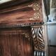 Antique bakery counter in rosewood and Carrara marble.
