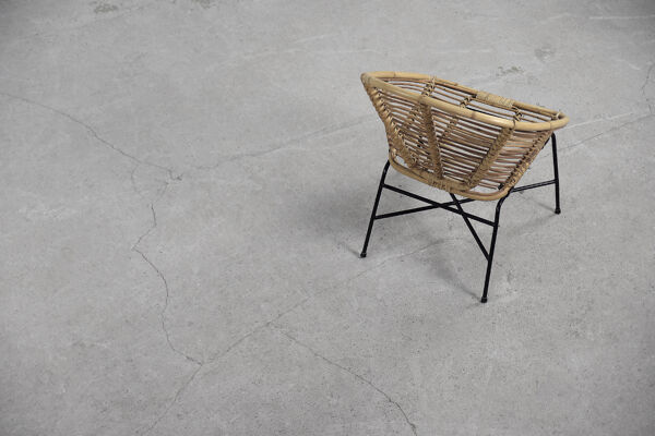 Chaise En Bambou Vintage moderne Du milieu Du Siècle, Années 1960, Ensemble De 2