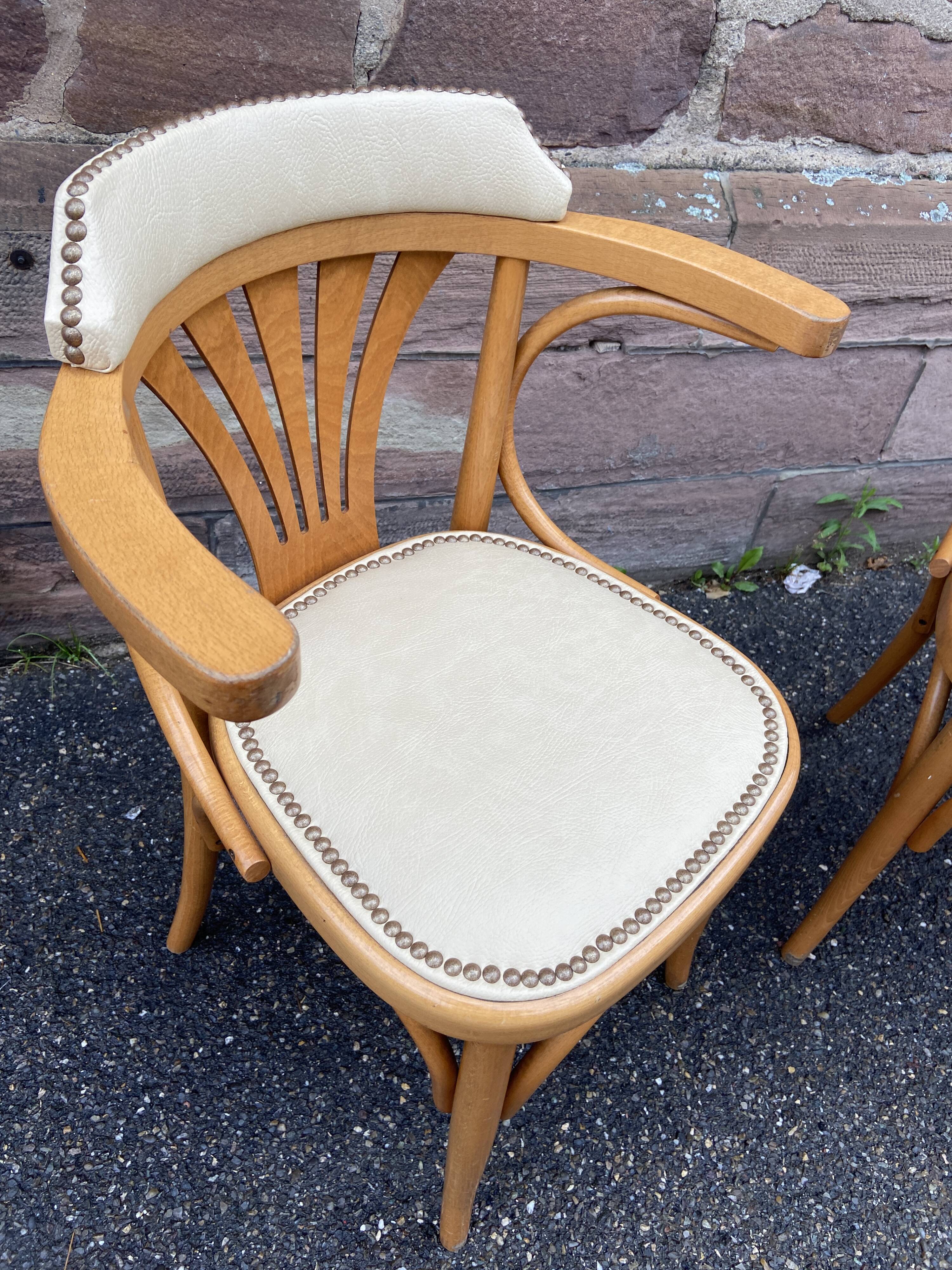 Paire de fauteuils bistrot bois courbé vintage