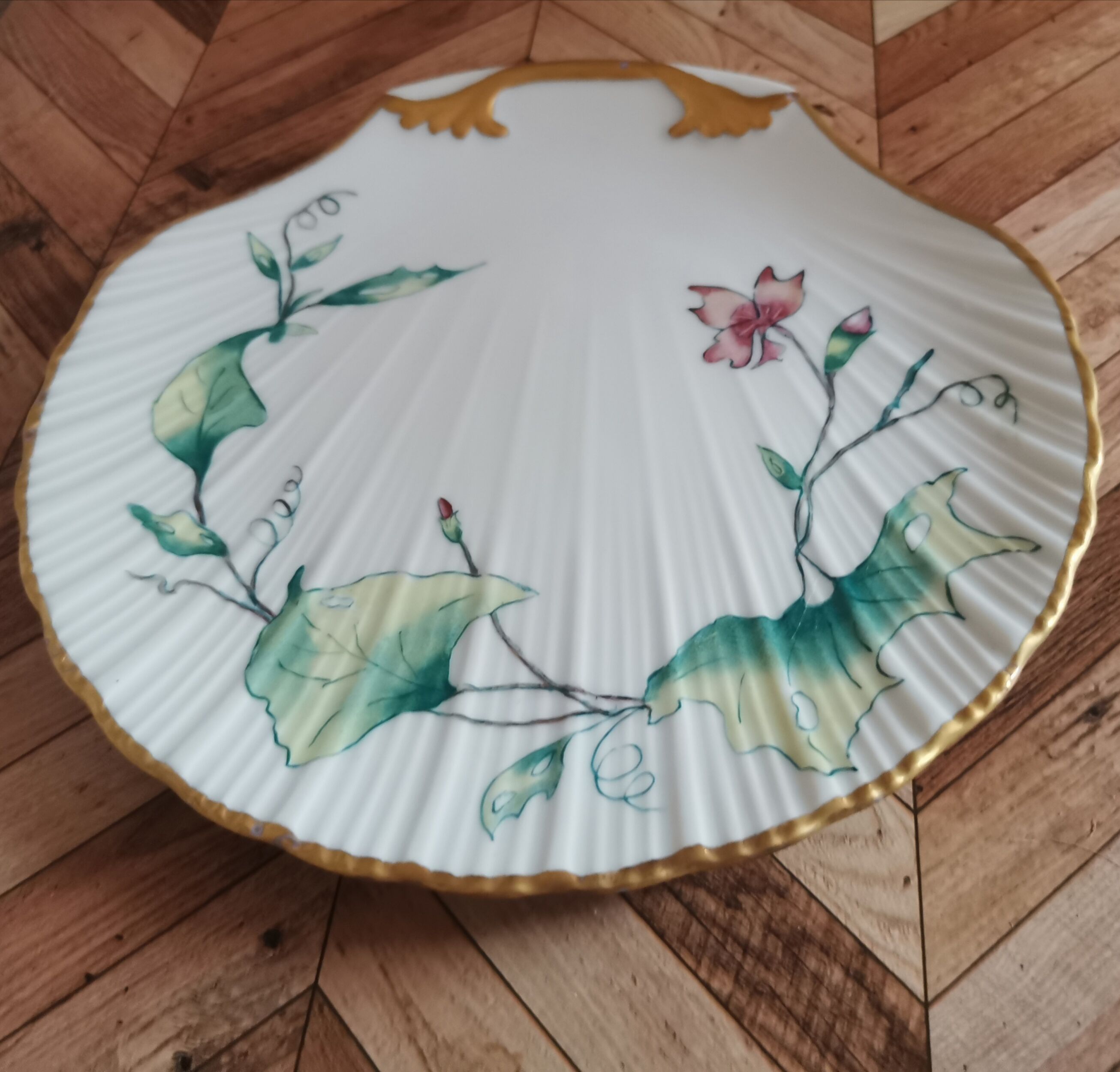 Limoges flower decoration shell plate Limoges