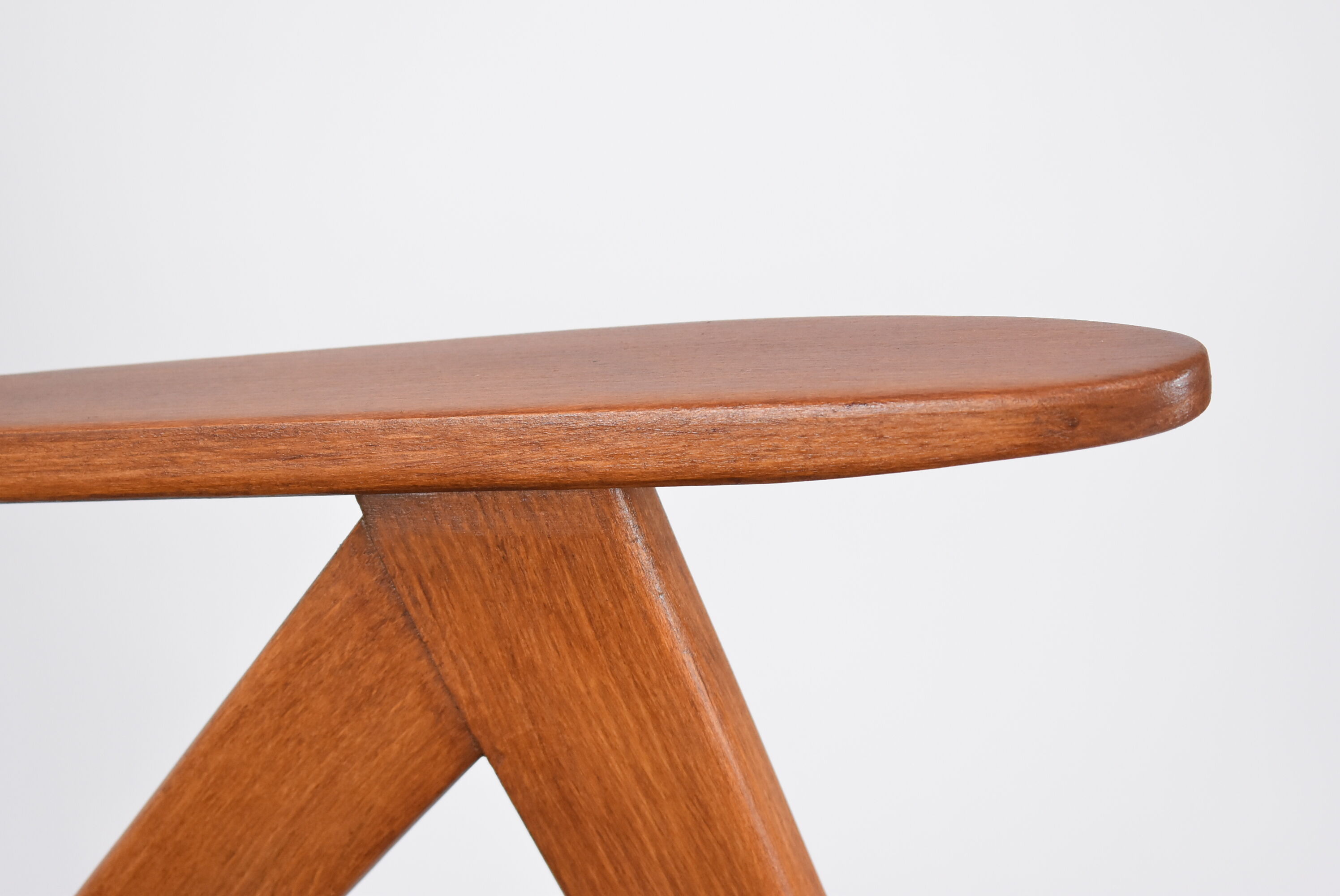 Original restored armchair Compas, 1960s, blue velvet, pied de poule