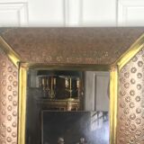 Mirror in metal and copper, dated around 1970 - 52 cm x 33 cm