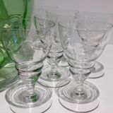 Set of 6 bistro glasses in cut glass