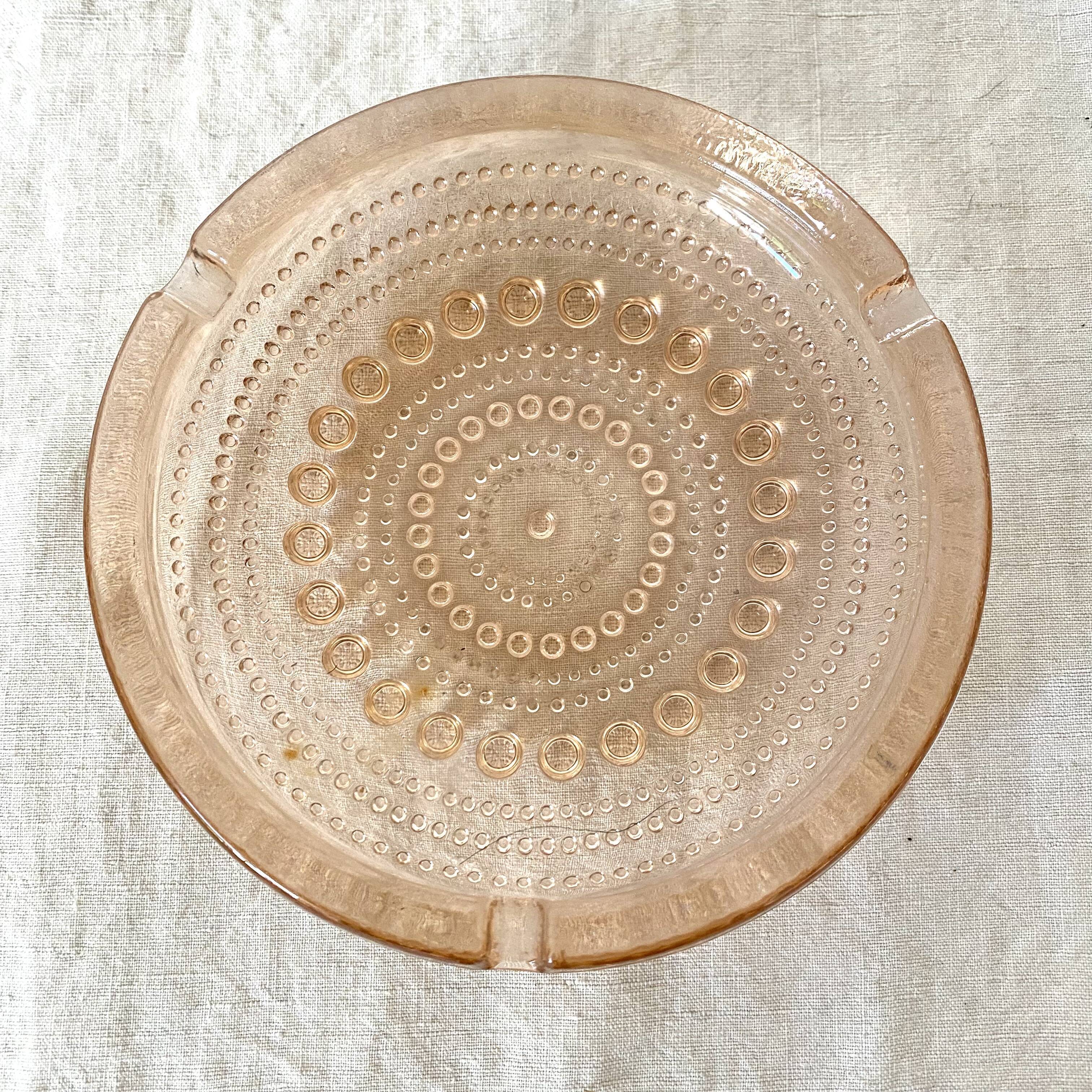 Pink glass ashtray