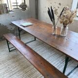 Guinguette table and its 2 benches