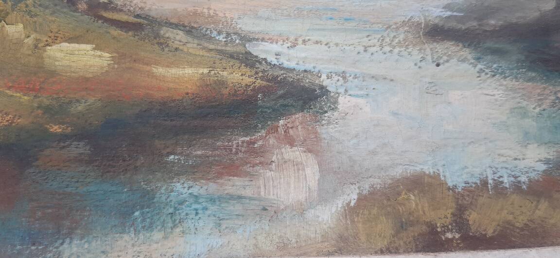 Antique painting "autumn landscape" France mid-20th century