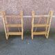 Pair of wall shelves vintage in rattan bamboo wicker