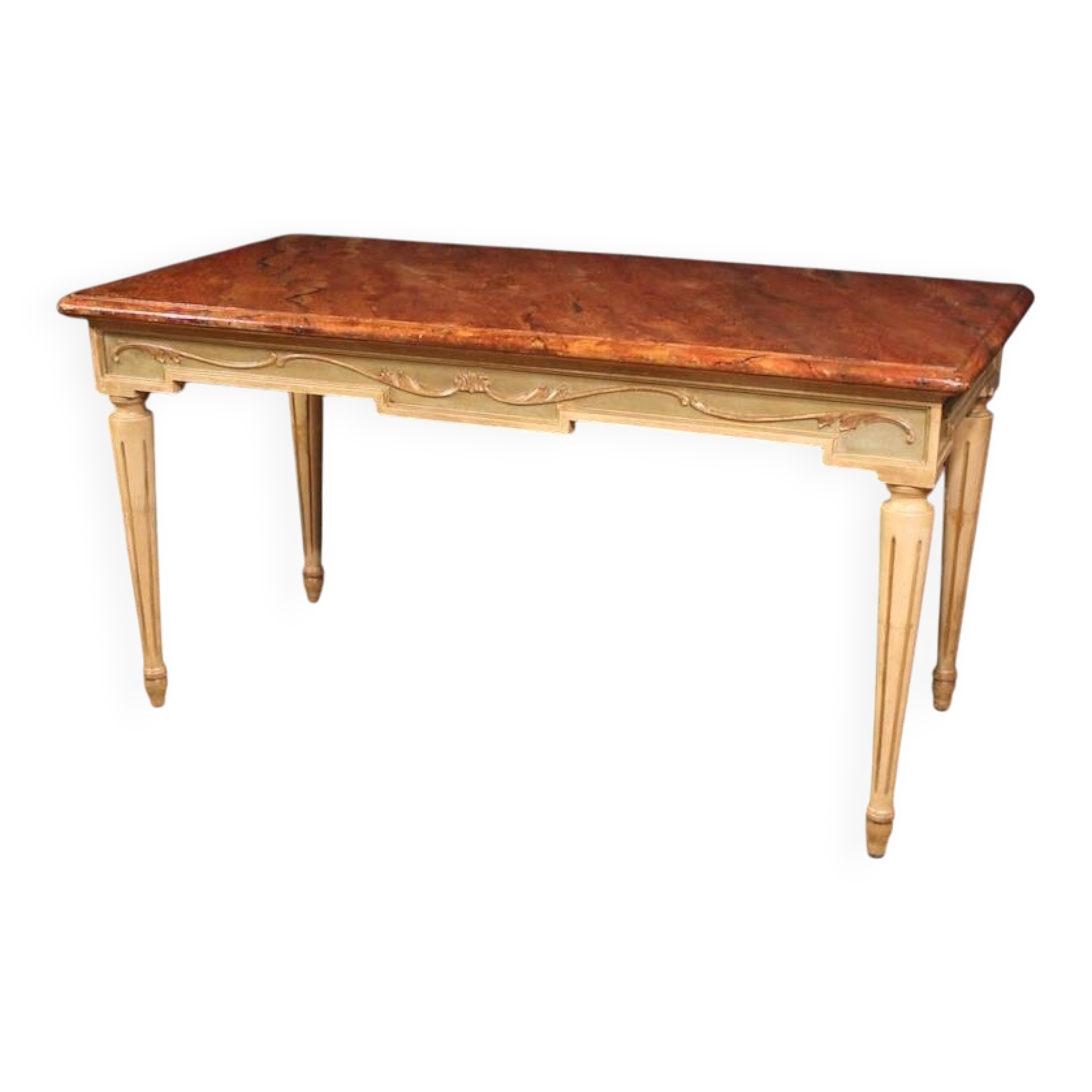 Table laquée et peinte de style Louis XVI du 20e siècle