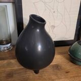 Black asymmetrical tripod vase