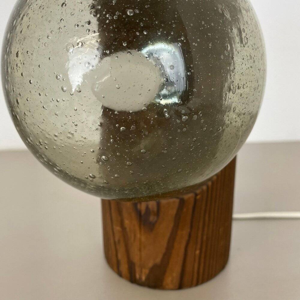 Grande lampe de table sculpturale et organique en bois de pin, attribuée à Temde Lights, Allemagne, années 1970
