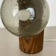 Large organic sculptural table lamp in pine wood attributed to Temde Lights, Germany, 1970s