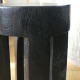 Black burnt teak stool