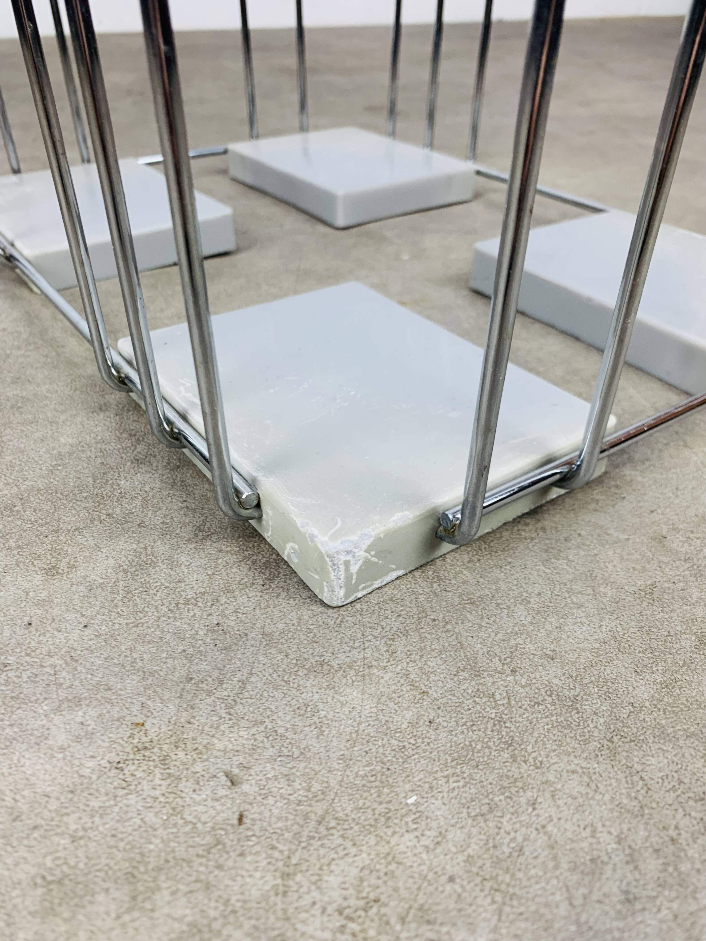 Vintage chrome metal magazine rack