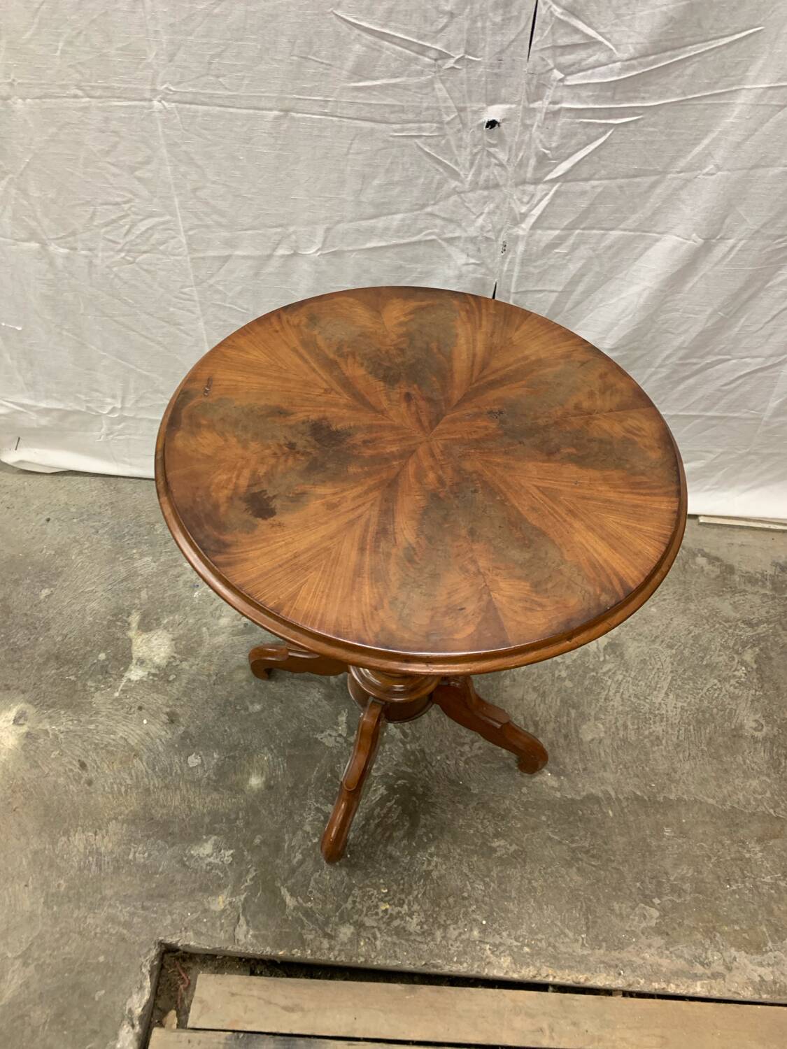 Antique Louis Philippe Walnut Tilting Pedestal Table