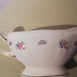 L'Amandinoise iron terracotta floral pattern gravy boat