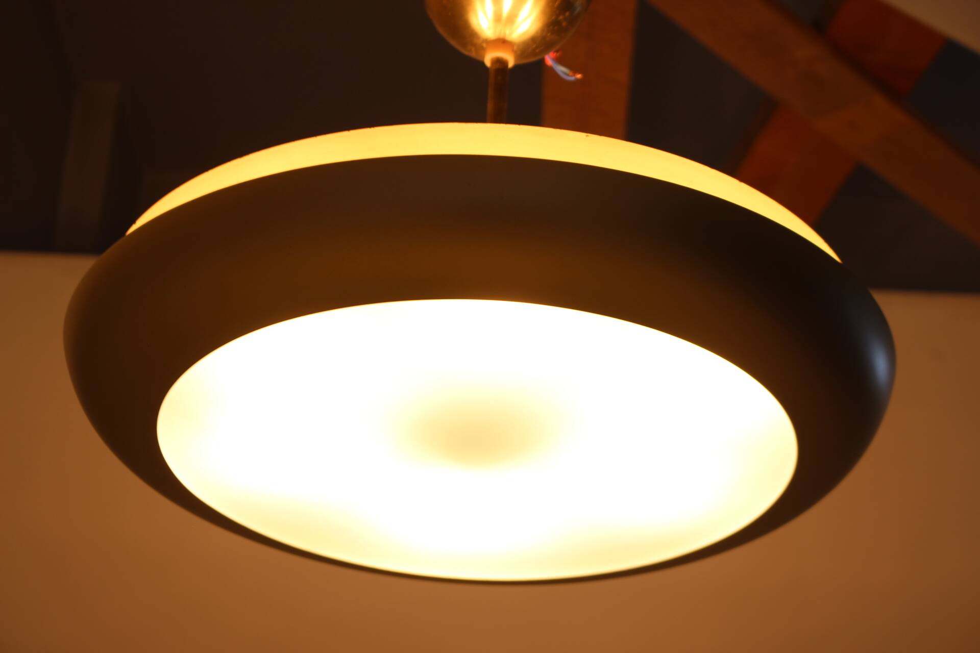 1930s Bauhaus "UFO" Chandelier by Josef Hurka, Czechoslovakia