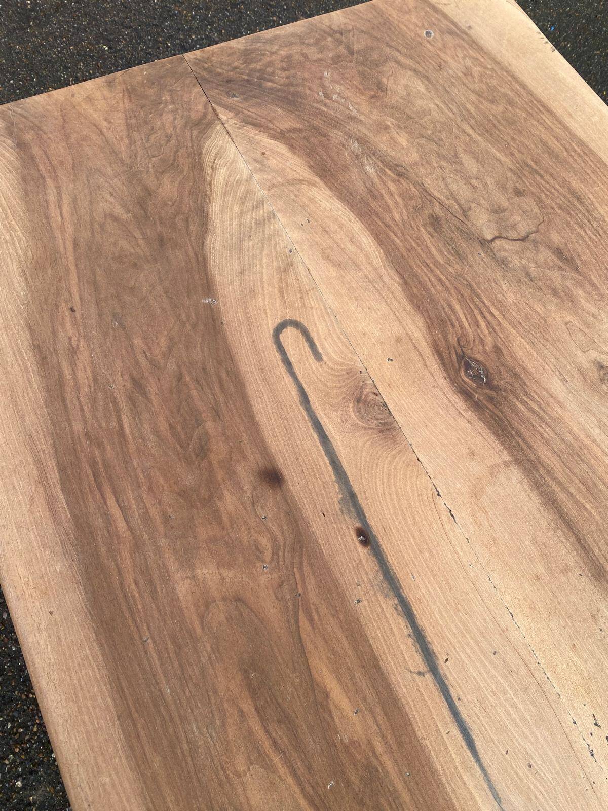 Renovated farmhouse table in solid oak from the 18th century with drawer, 150cm.