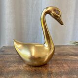 Vintage brass swan