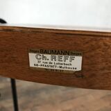 Series of 6 vintage chairs Baumann in beech design year 1950 1960