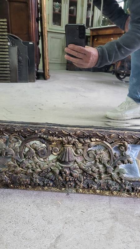 ANCIENT MIRROR WITH PARCLOSES FROM THE NAPOLEON III ERA