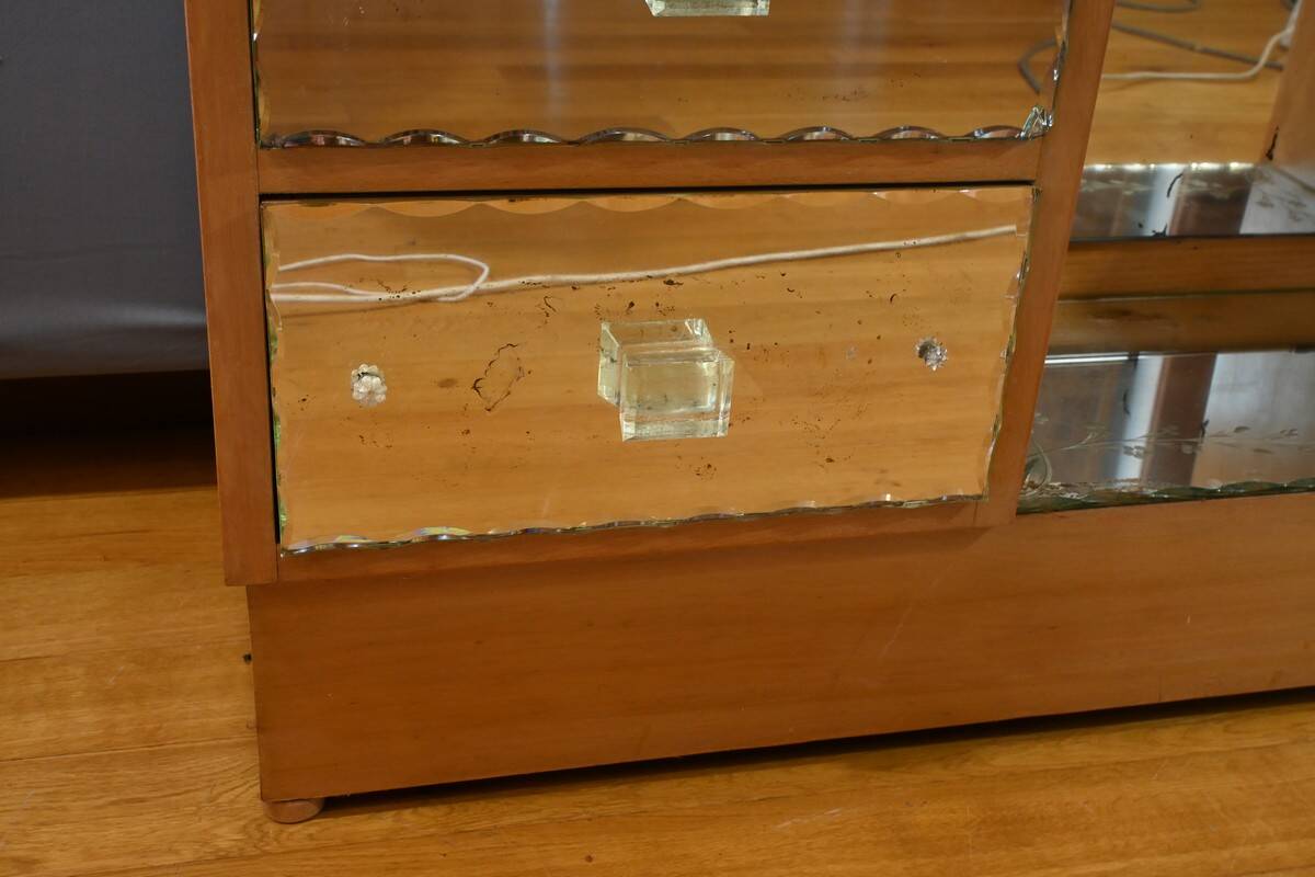Fruitwood glass dressing table – 1950