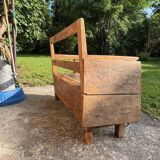 19th century walnut bench