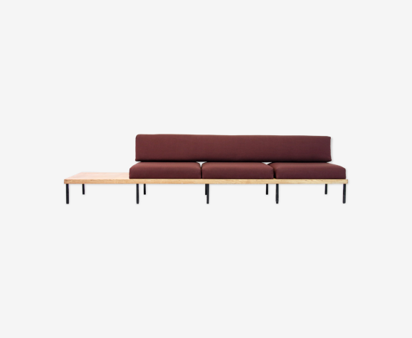 Canapé minimaliste de banc en bois de chêne