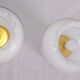 Pair of duck blue and white opaline lamps