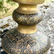 Ornate Floral Pedestal Champagne Cooler, brass ice bucket