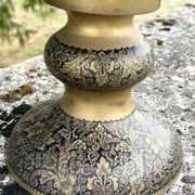 Ornate Floral Pedestal Champagne Cooler, brass ice bucket
