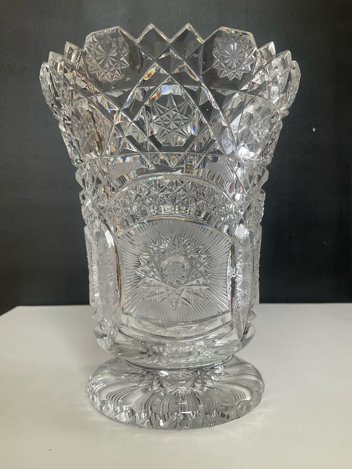 Vintage Bohemian crystal vase
