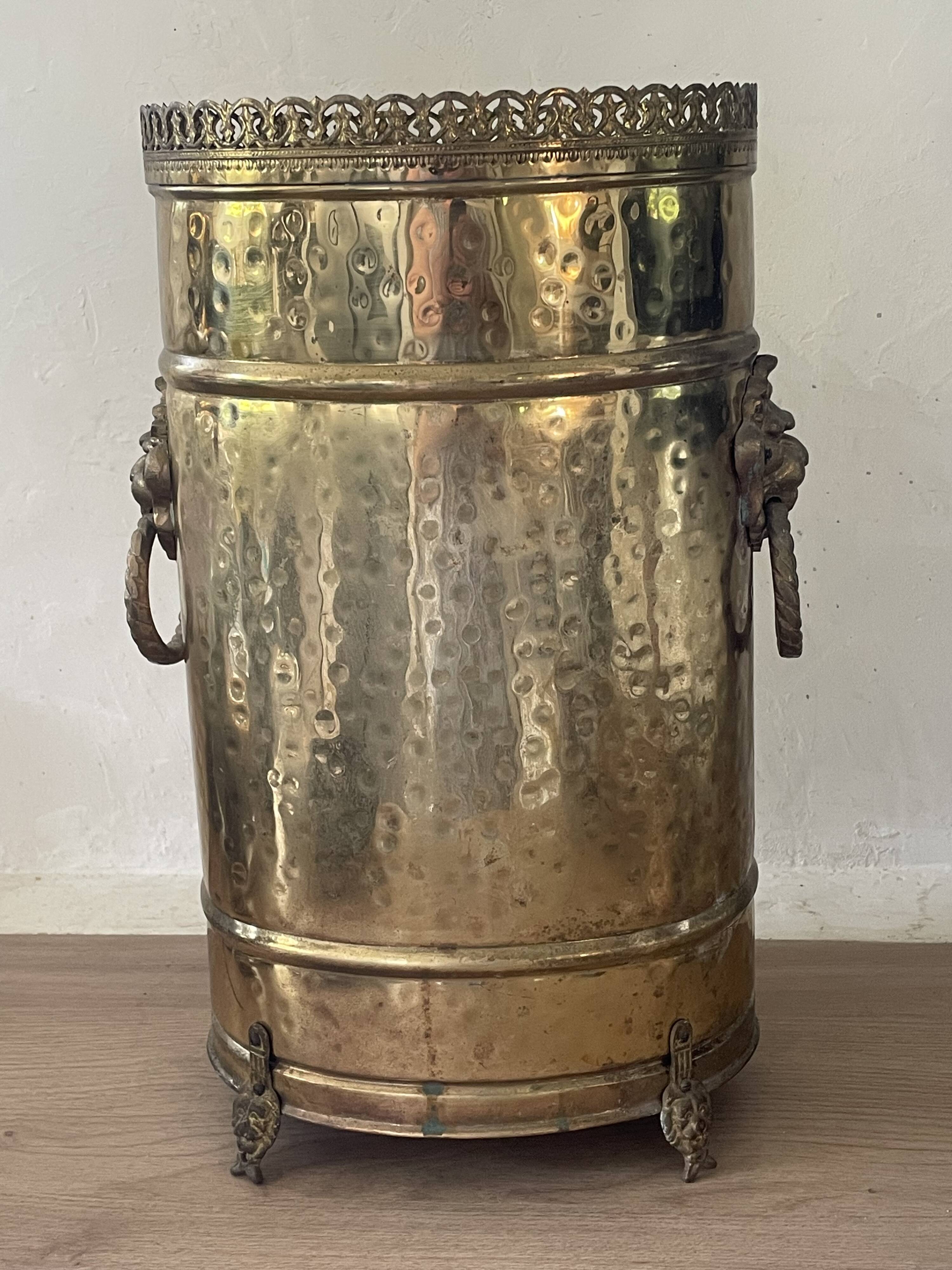 Antique brass umbrella stand