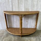 Vintage rattan console