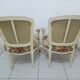 Pair of armchairs in Louis XV style seat and embroidered fabric back