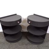 Pair of rounded bedsides revamped art deco