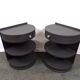 Pair of rounded bedsides revamped art deco