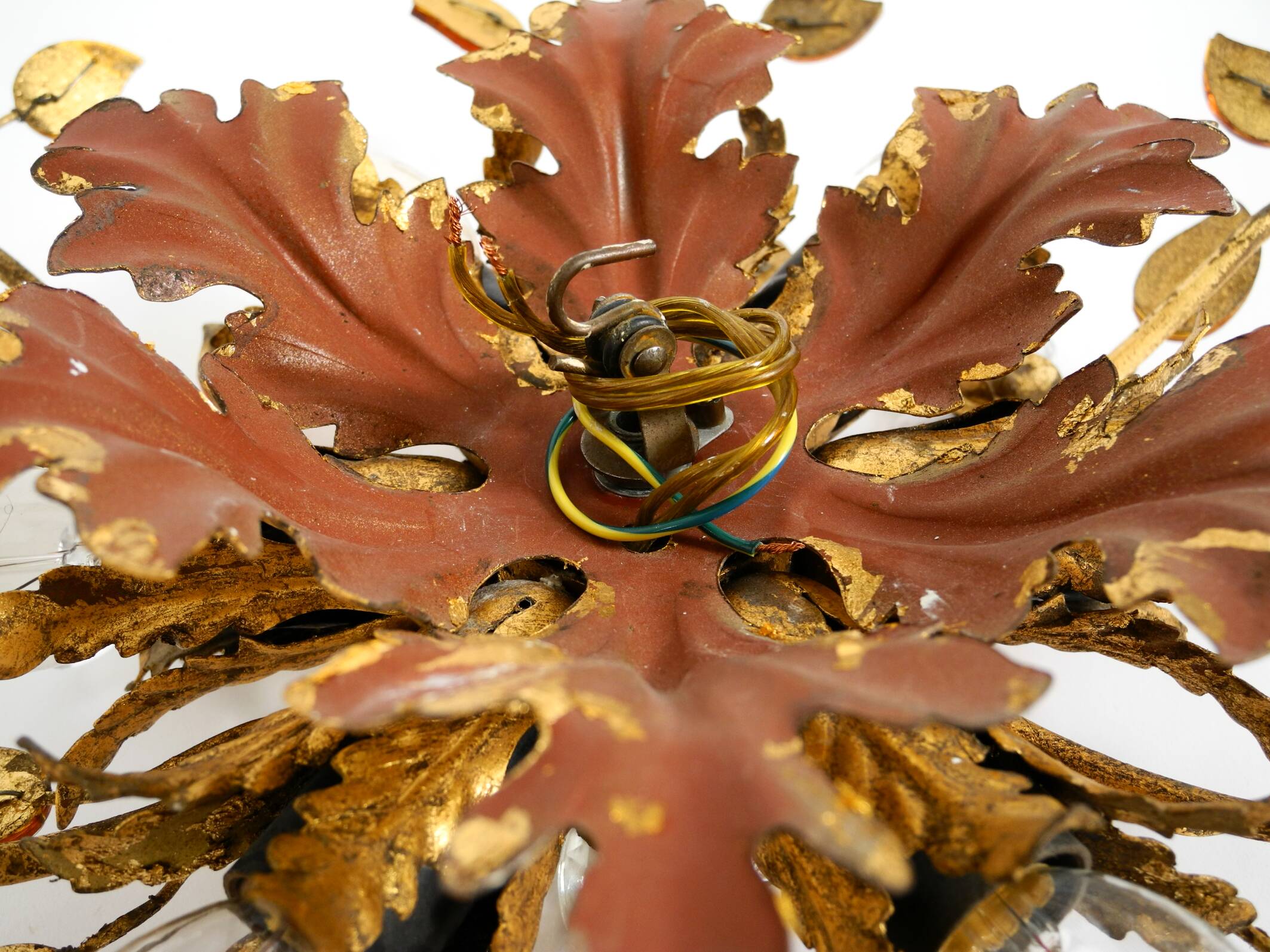 Very beautiful 1960s gold-plated ceiling or wall lamp by Banci Firenze, Ita