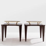 Alberto Pinto pair of wenge and brass side tables 1990