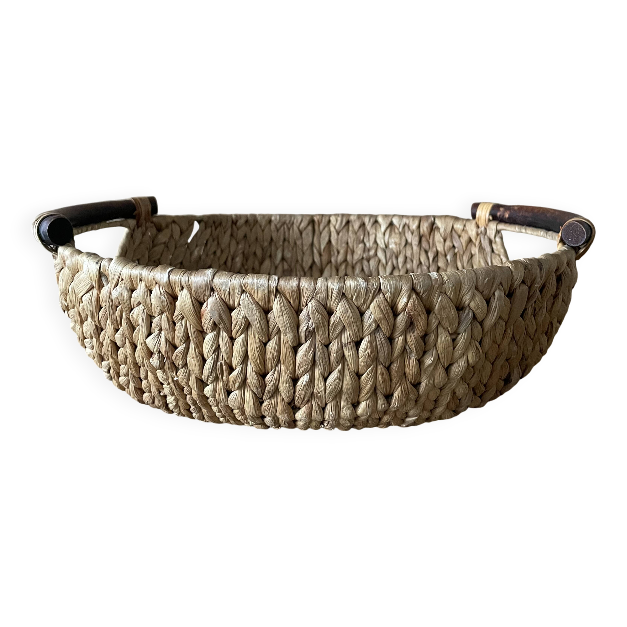 Large basket made of woven water hyacinth