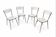 Set of 4 marble effect Formica chairs, French Mid-century vintage.