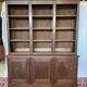 Large antique two-body library in solid oak – 3 glass doors