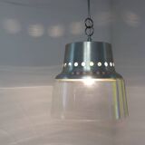 Vintage a. brotto hanging glass lamp esperia 1970s
