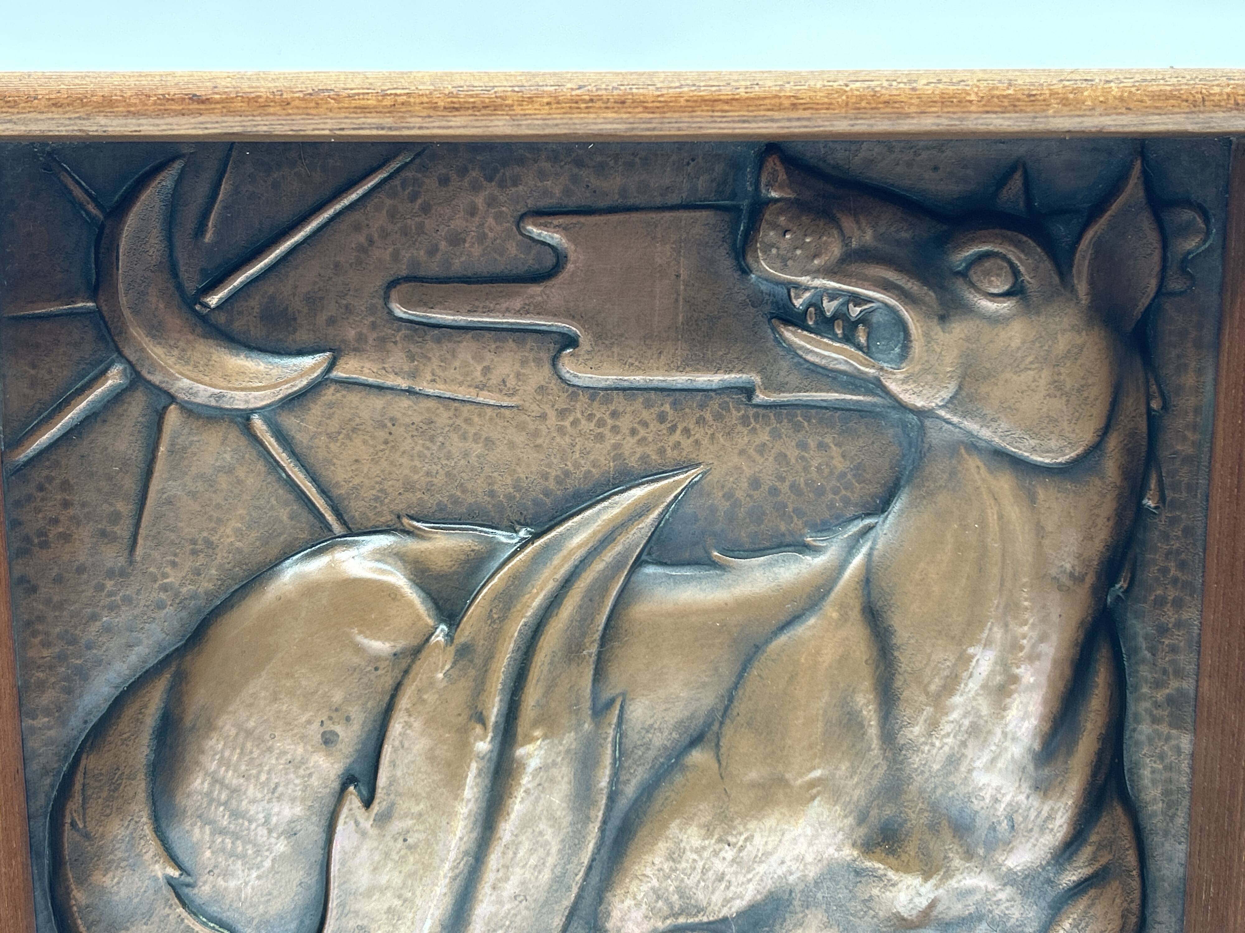 Art deco bas-relief in maredsous brasswork.