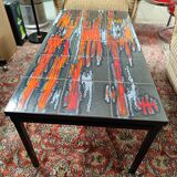 Vintage 1970s coffee table in Valauris style