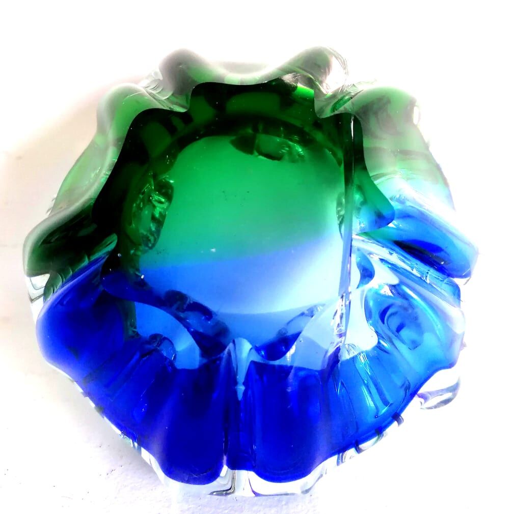 Cobalt blue Murano ashtray 1970