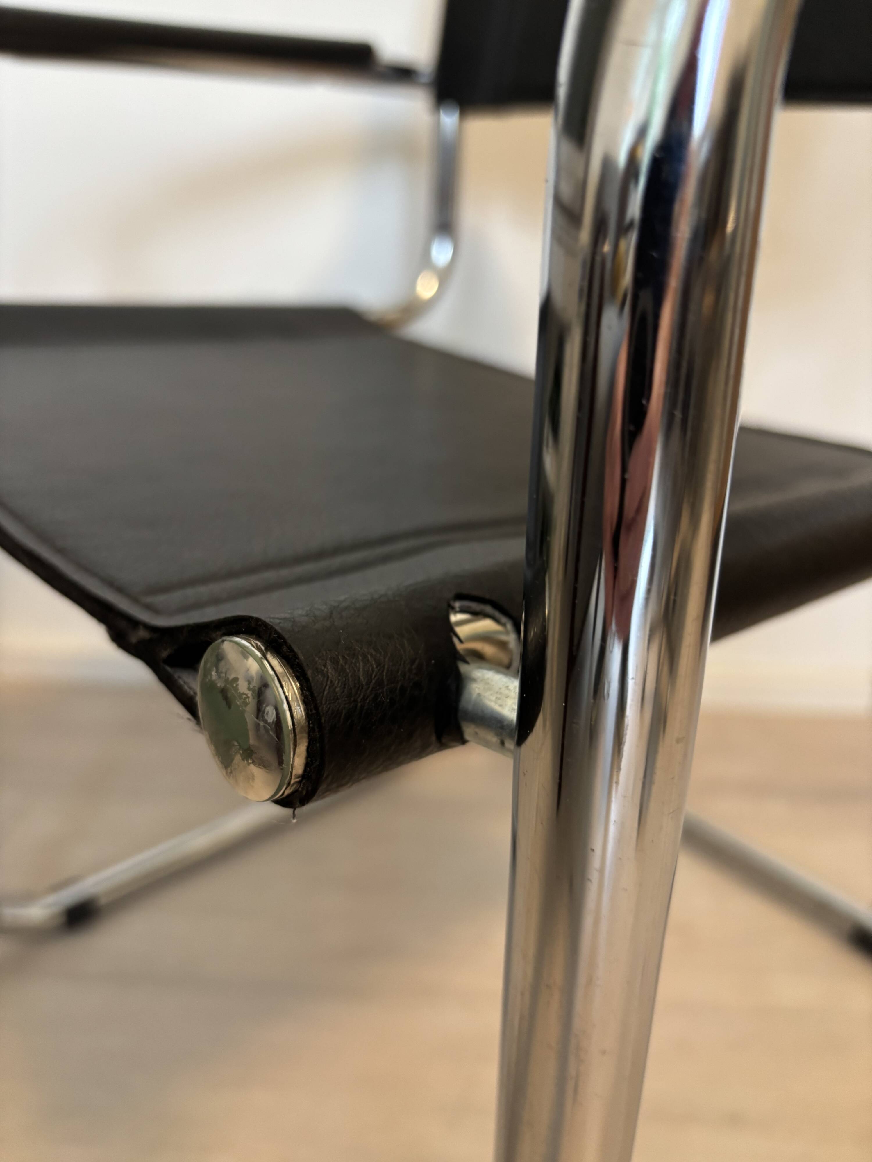 Vintage Cantilever Mart Stam S 34 Inspired  Desk Chair, Italy 1980’s